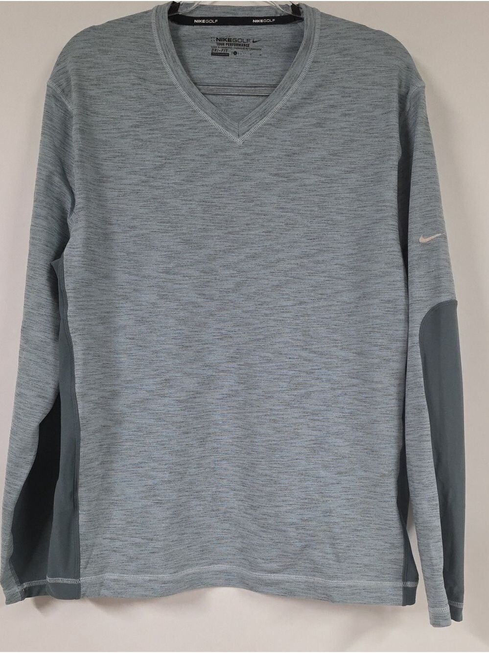 Nike Golf Tour Performance Dri-Fit Gray Blue Slate Long-Sleeve Pullover - Sz Lg